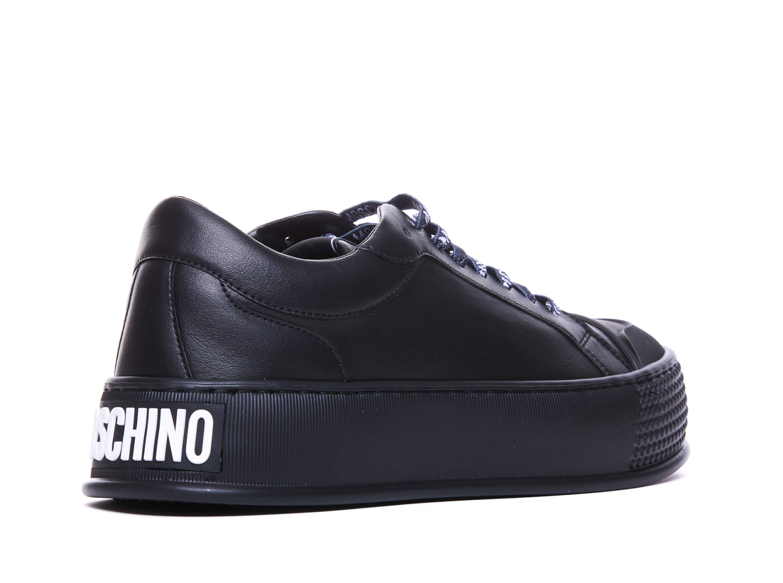 Shop Moschino Logo Sneakers In Black