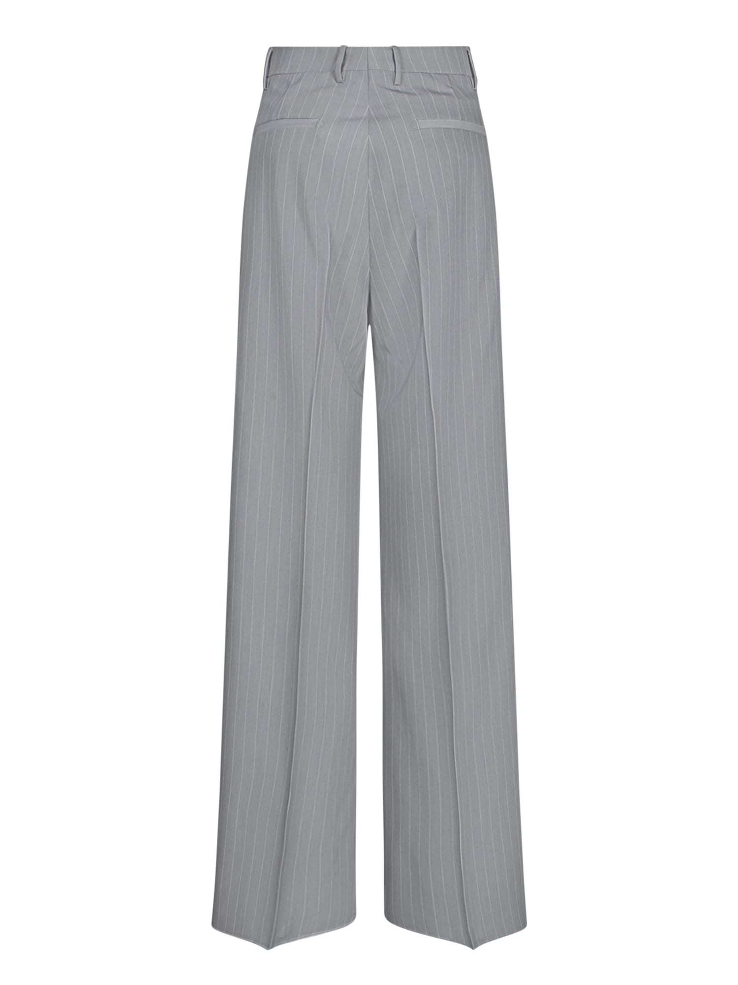 Shop Tagliatore Pebony Striped Grey/white Trousers