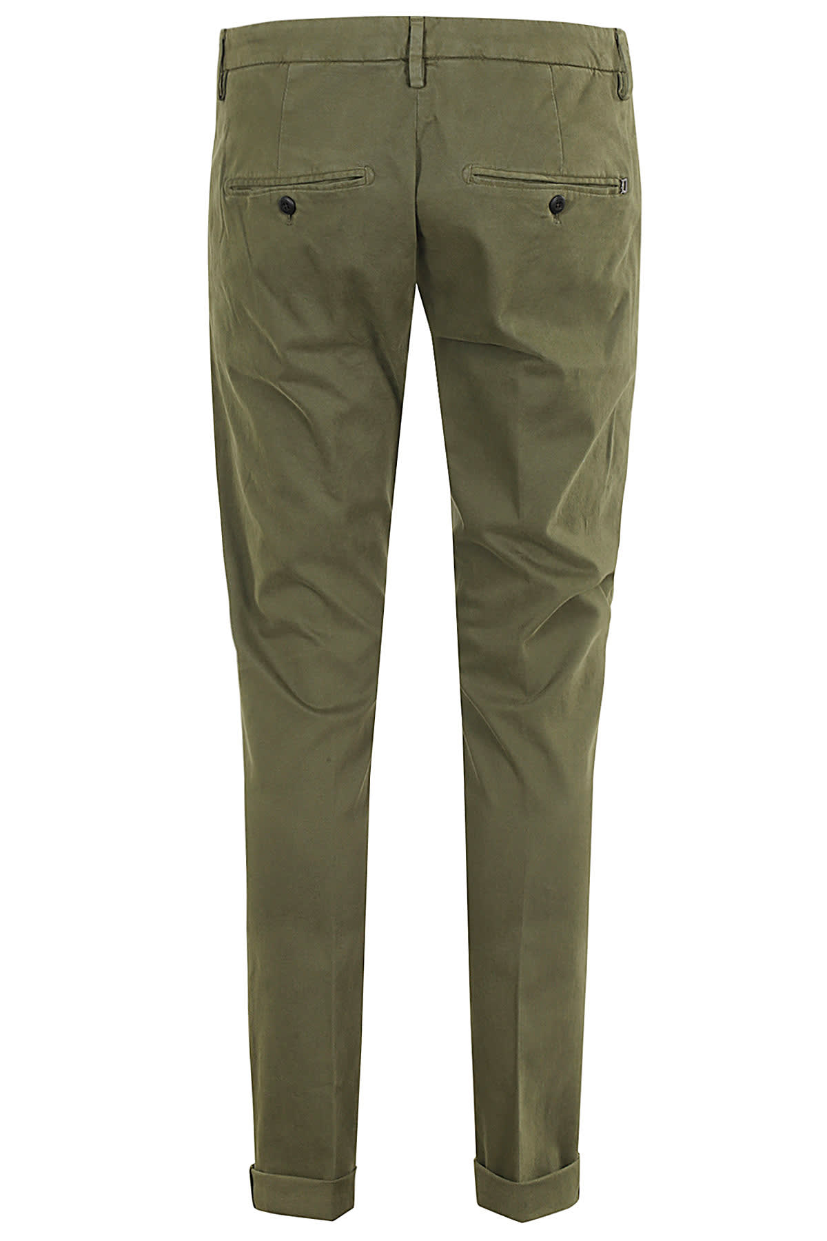 Dondup Pants Gaubert Chino Cotton Gabardine Bottom 17 In Verde Militare