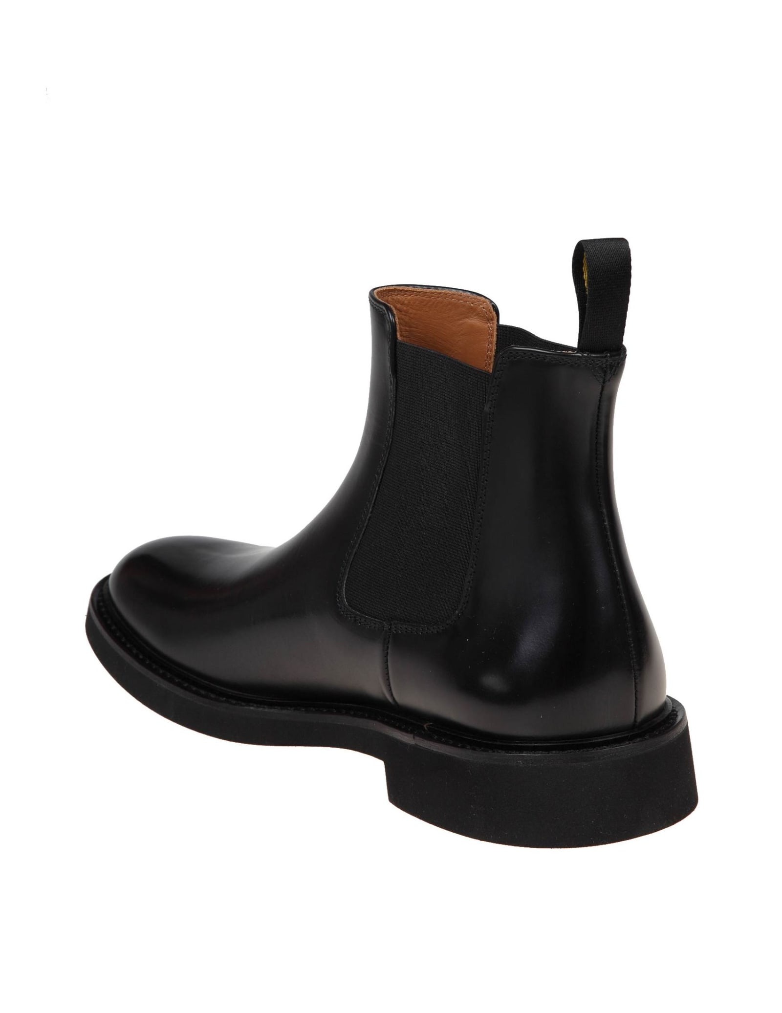 Shop Doucal's Black Leather Chelsea Ankle Boot