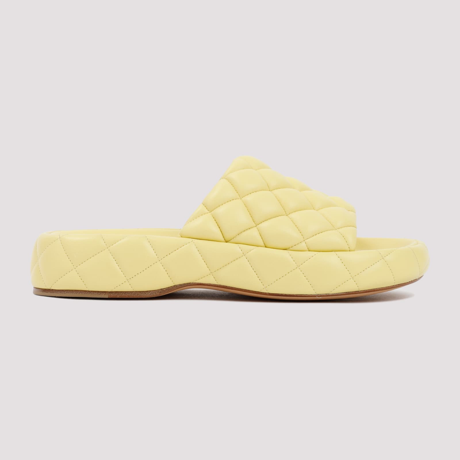 Shop Bottega Veneta Padded Leather Sandals In Lemonade