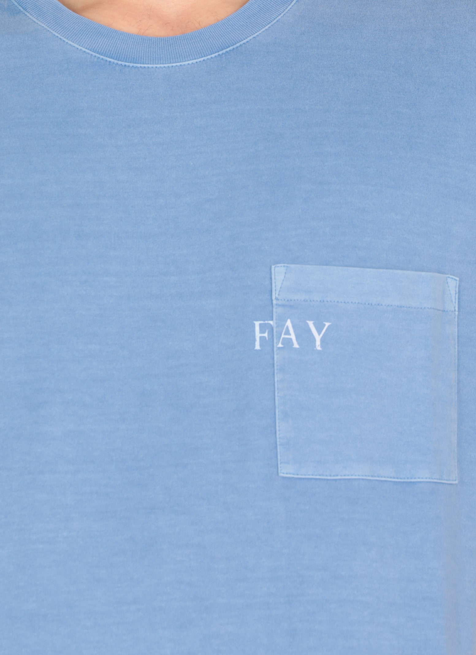 Fay T-shirt Jersey Satinata T-shirt In Light Blue