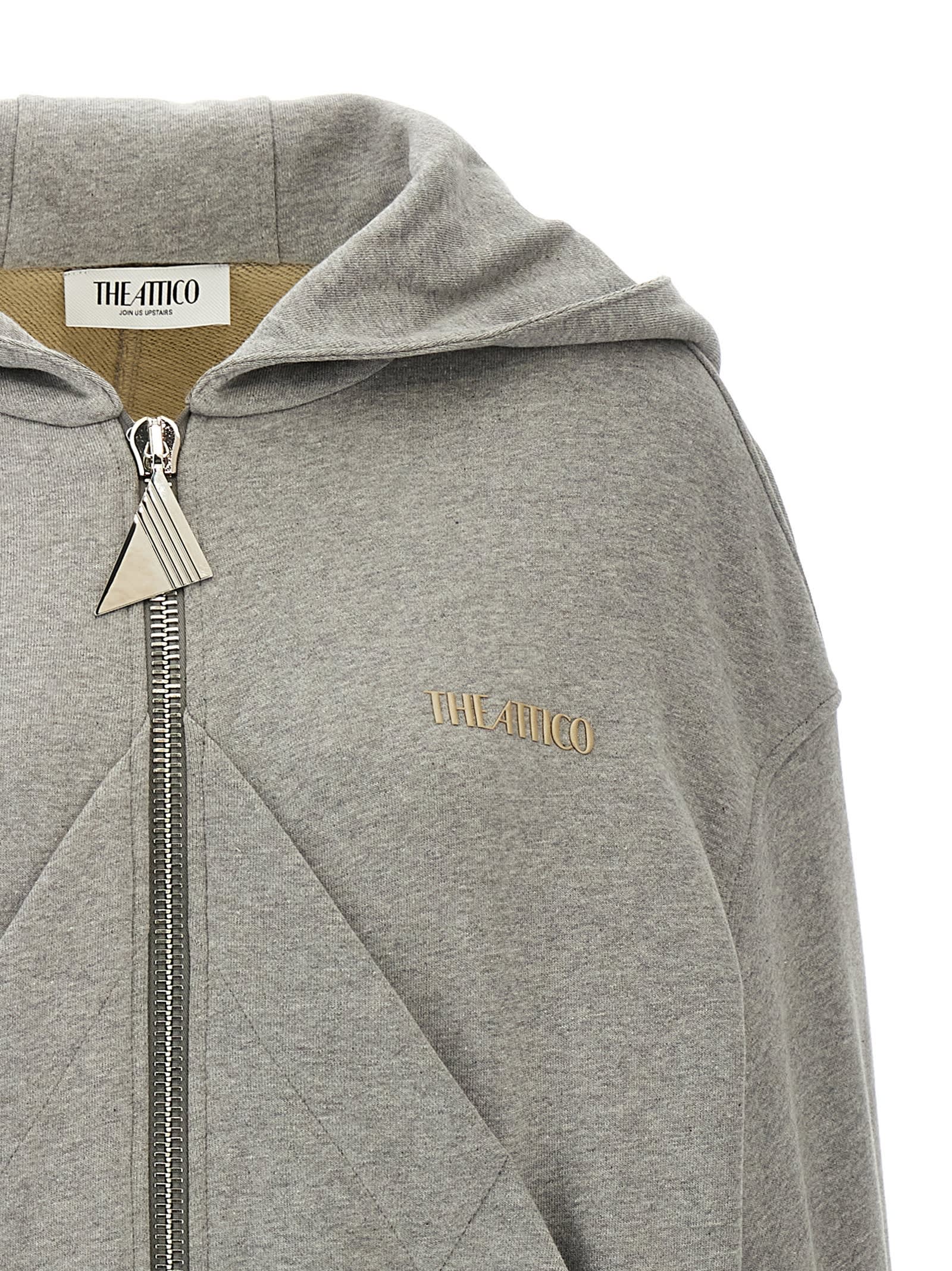 Shop Attico Logo Hoodie In Gray