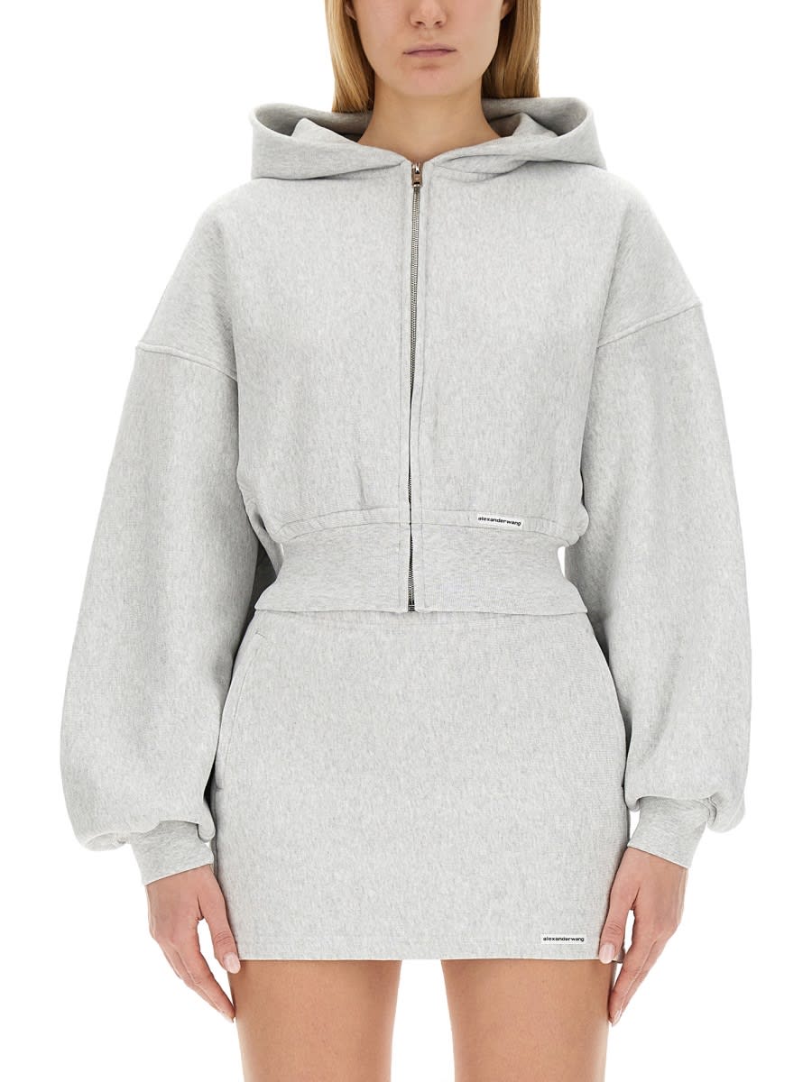 Shop Alexander Wang T Sweatshirt With Logo In Grey