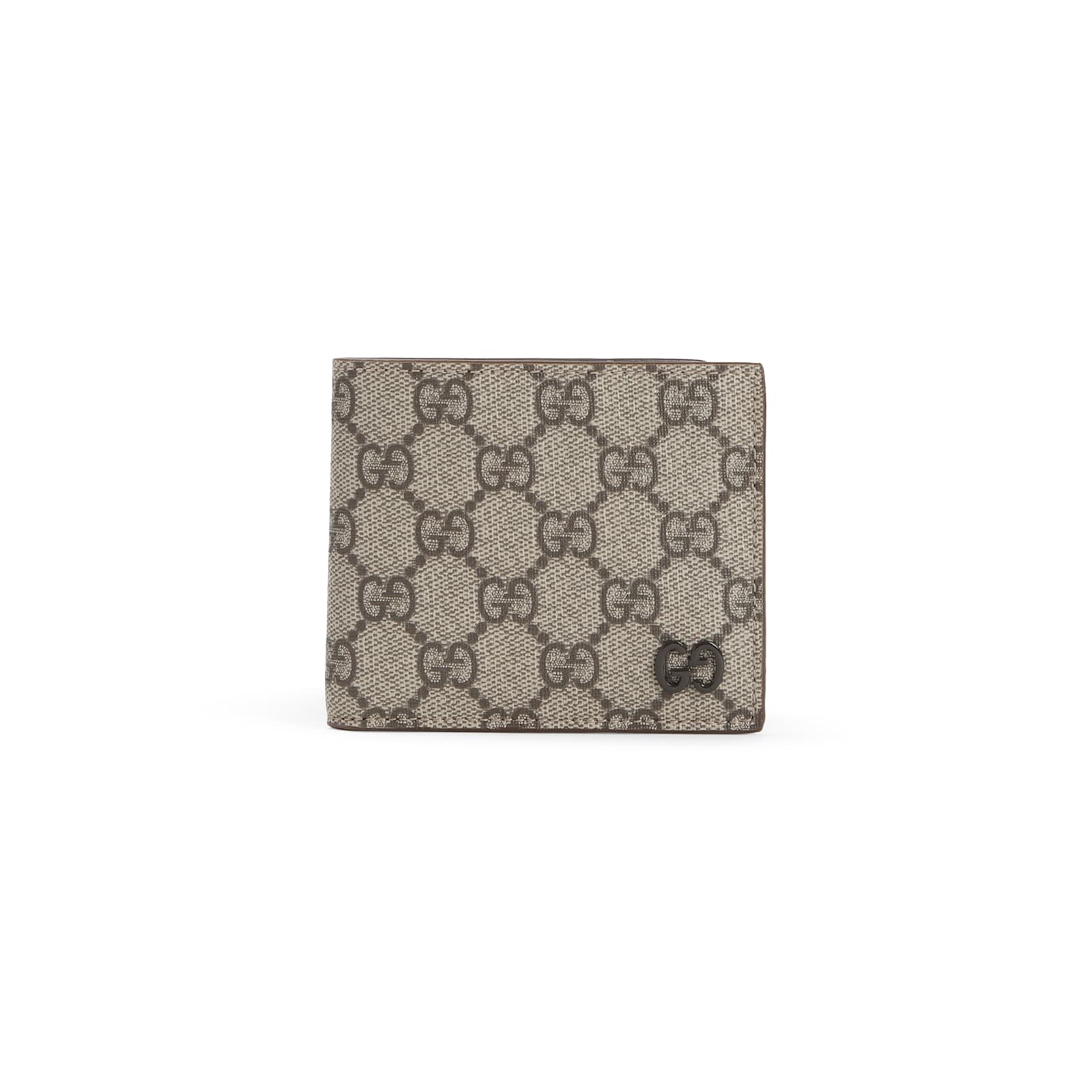 Gucci Gg Supreme Textile Wallet In Brown