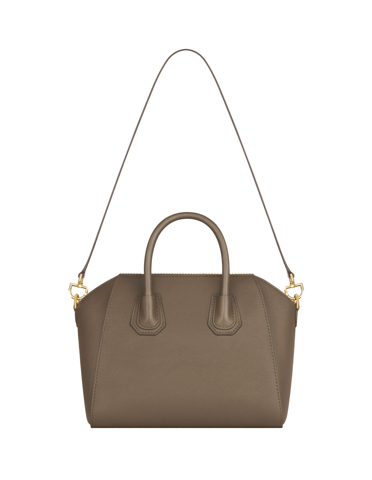 Shop Givenchy Antigona Small Bag In Taupe Full Grain Leather In Brown