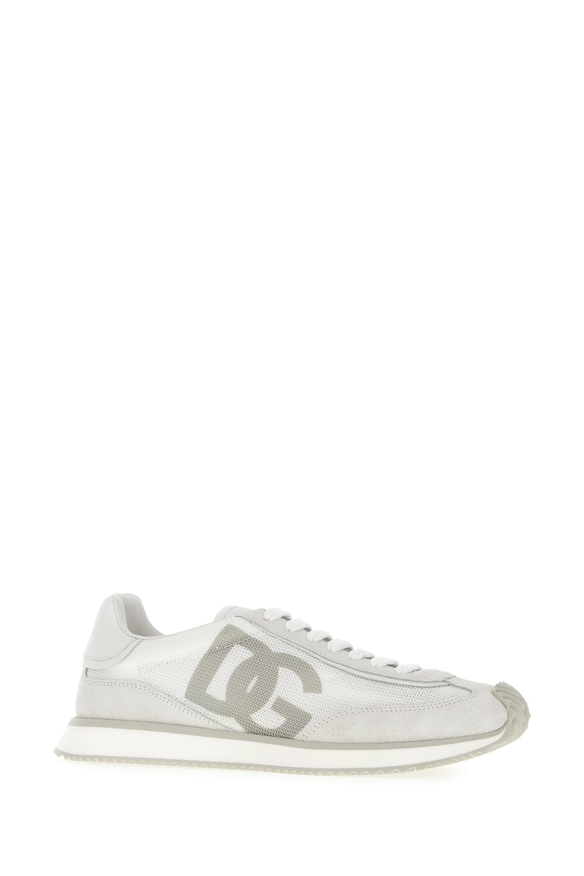 Shop Dolce & Gabbana Multicolor Mesh And Split Leather Cushion Sneakers In Bianco Bianco