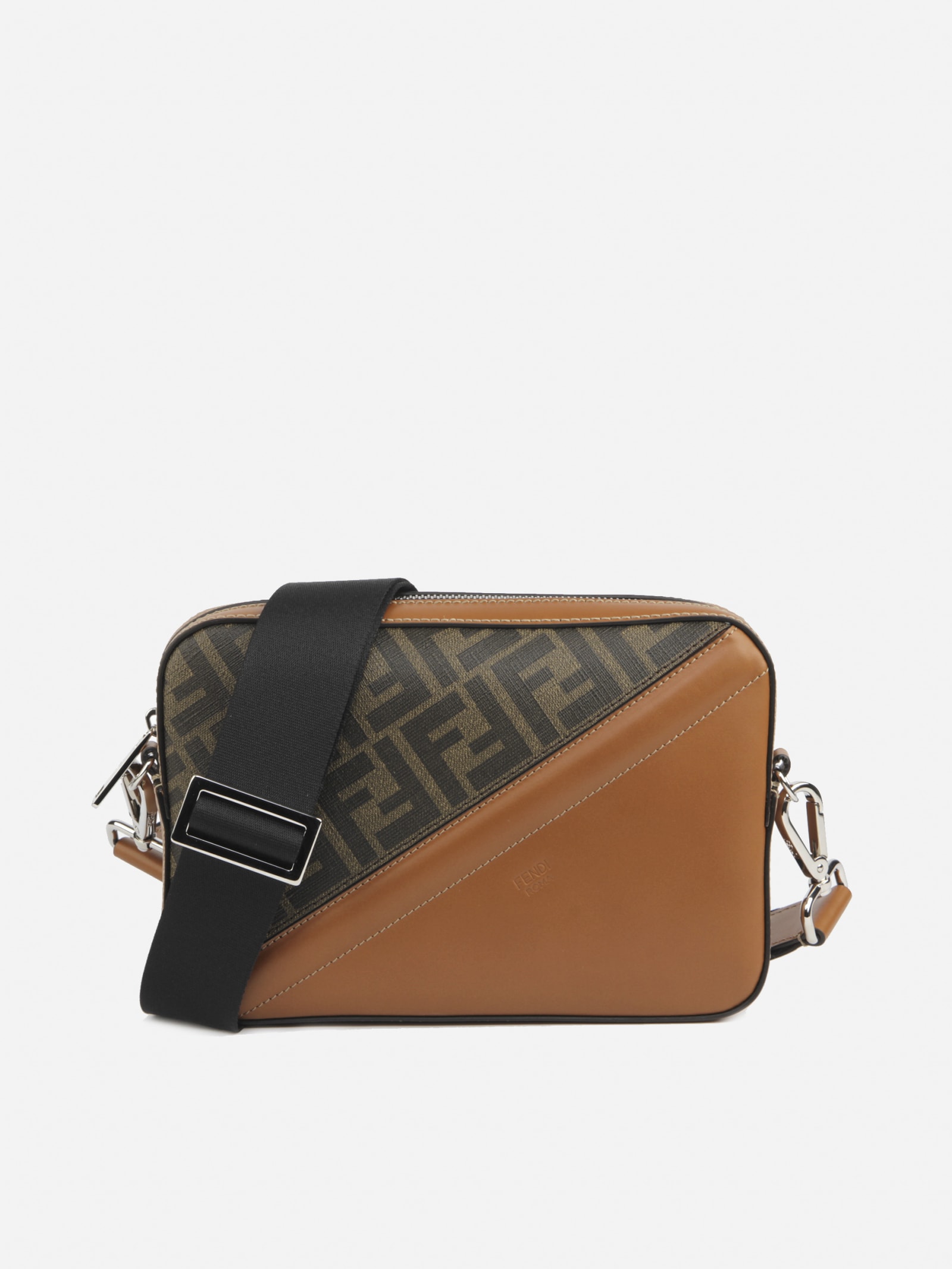 Fendi Shoulder Bag With Fabric Insert With Ff Motif