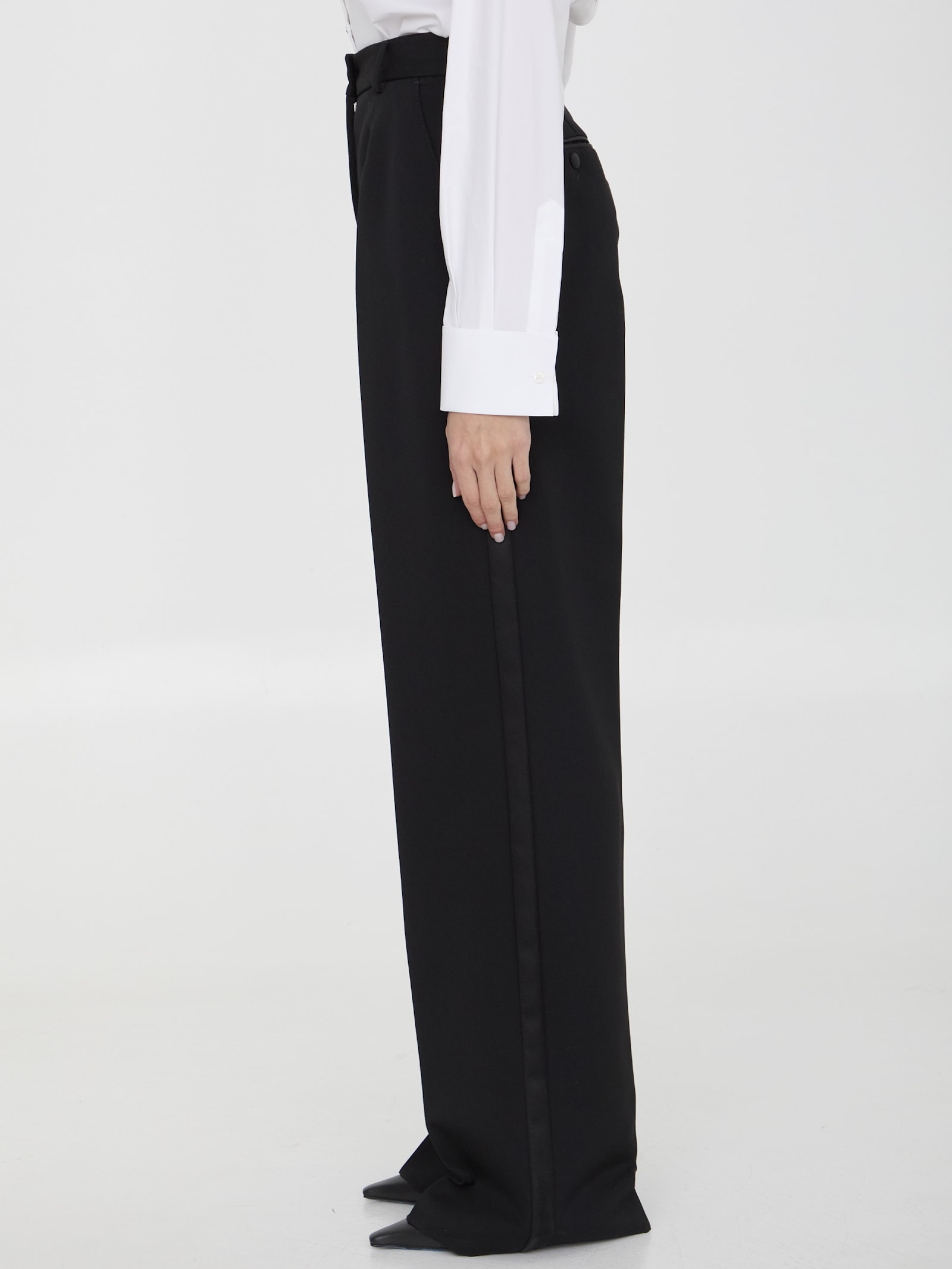 Dolce & Gabbana Gabardine Palazzo Pants In Black