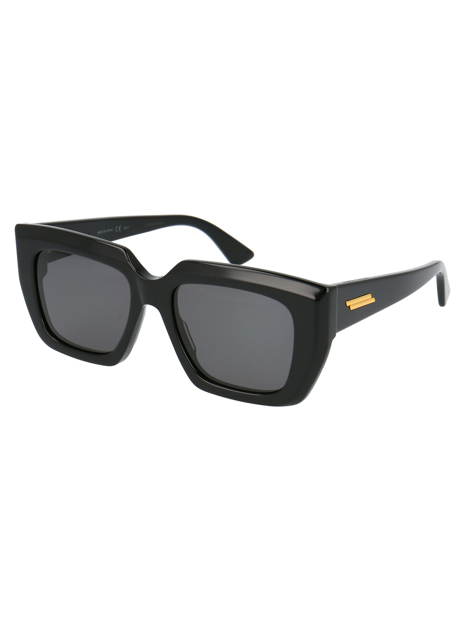 Bottega Veneta Classic Square-shaped Sunglasses In 001 Black Black Grey