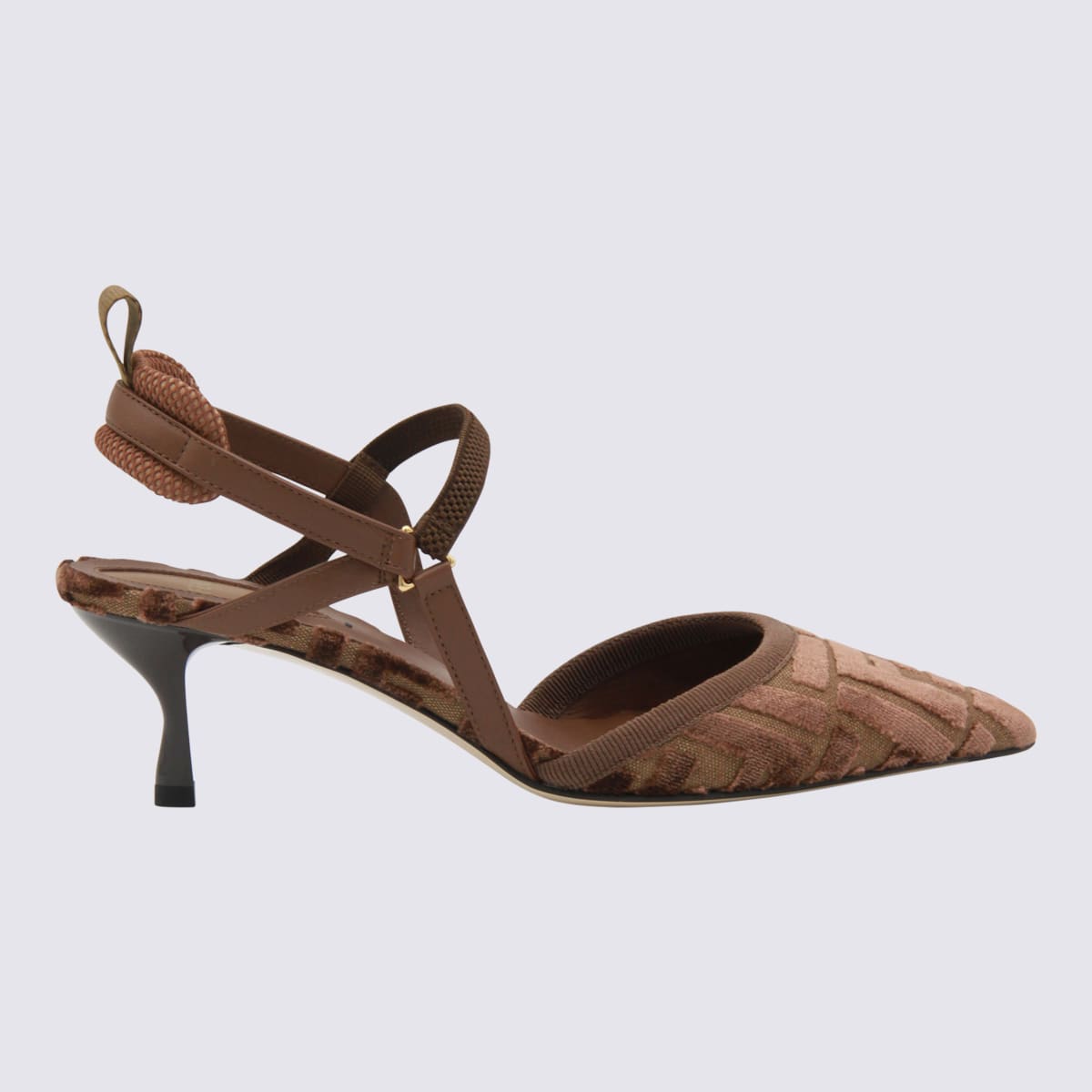 Fendi Colibrì Lite Slingbacks In Ff Fabric In Brown