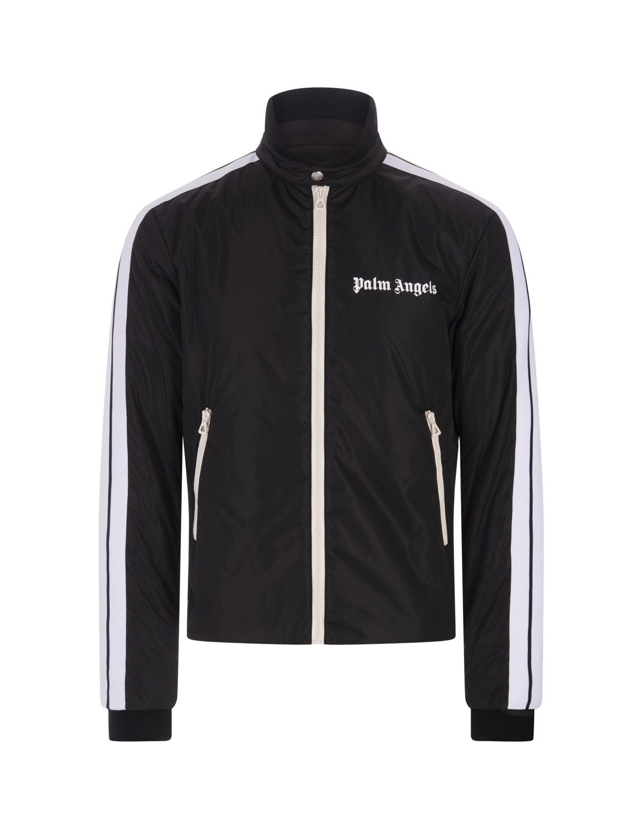 PALM ANGELS BLACK AND WHITE PADDED SPORT JACKET