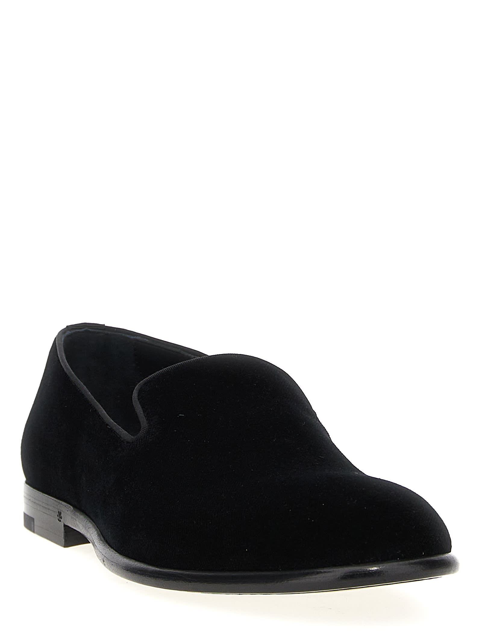 Shop Dolce & Gabbana Velvet Slipper In Black