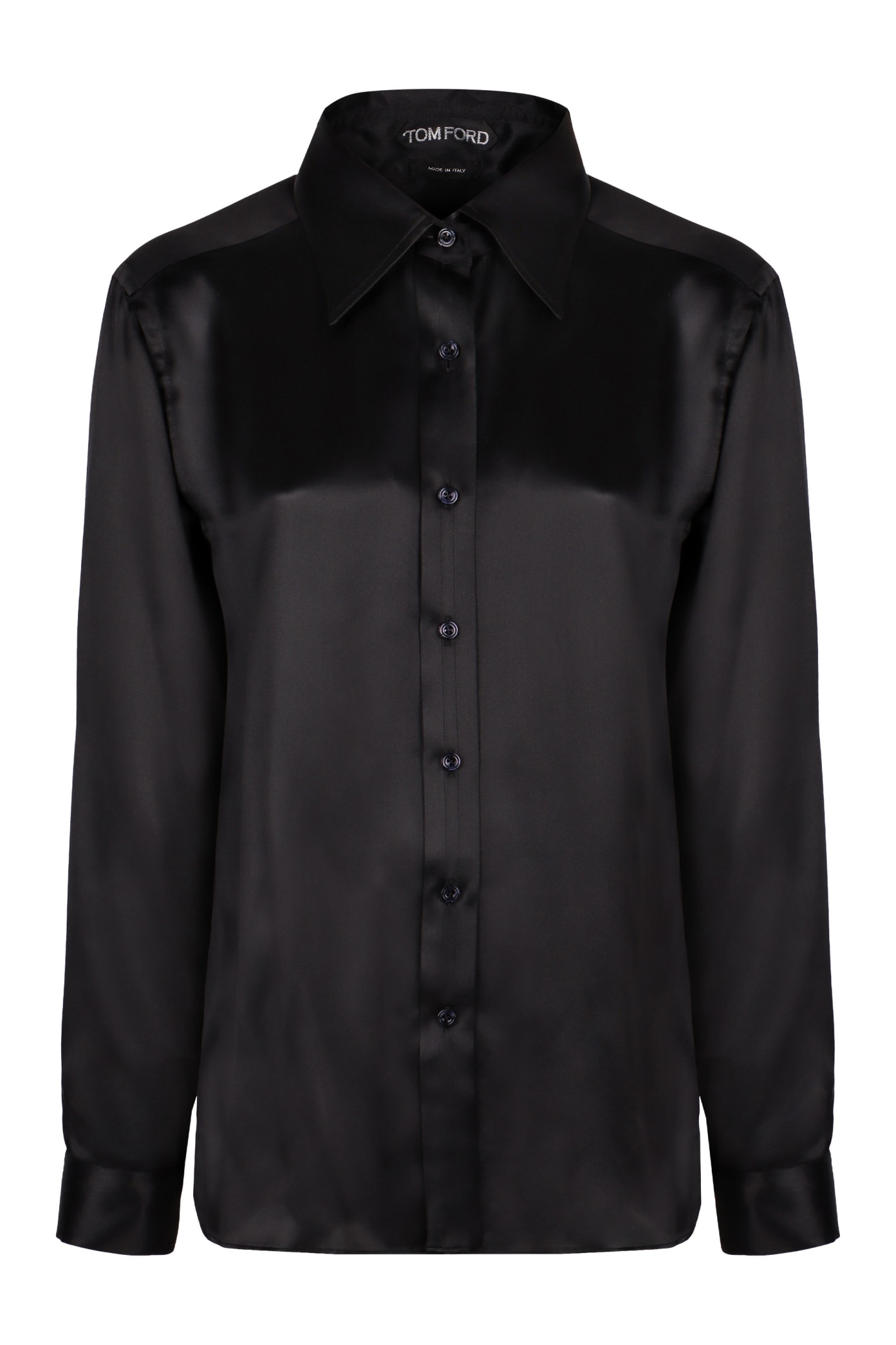 Shop Tom Ford Satin Shirt In Black