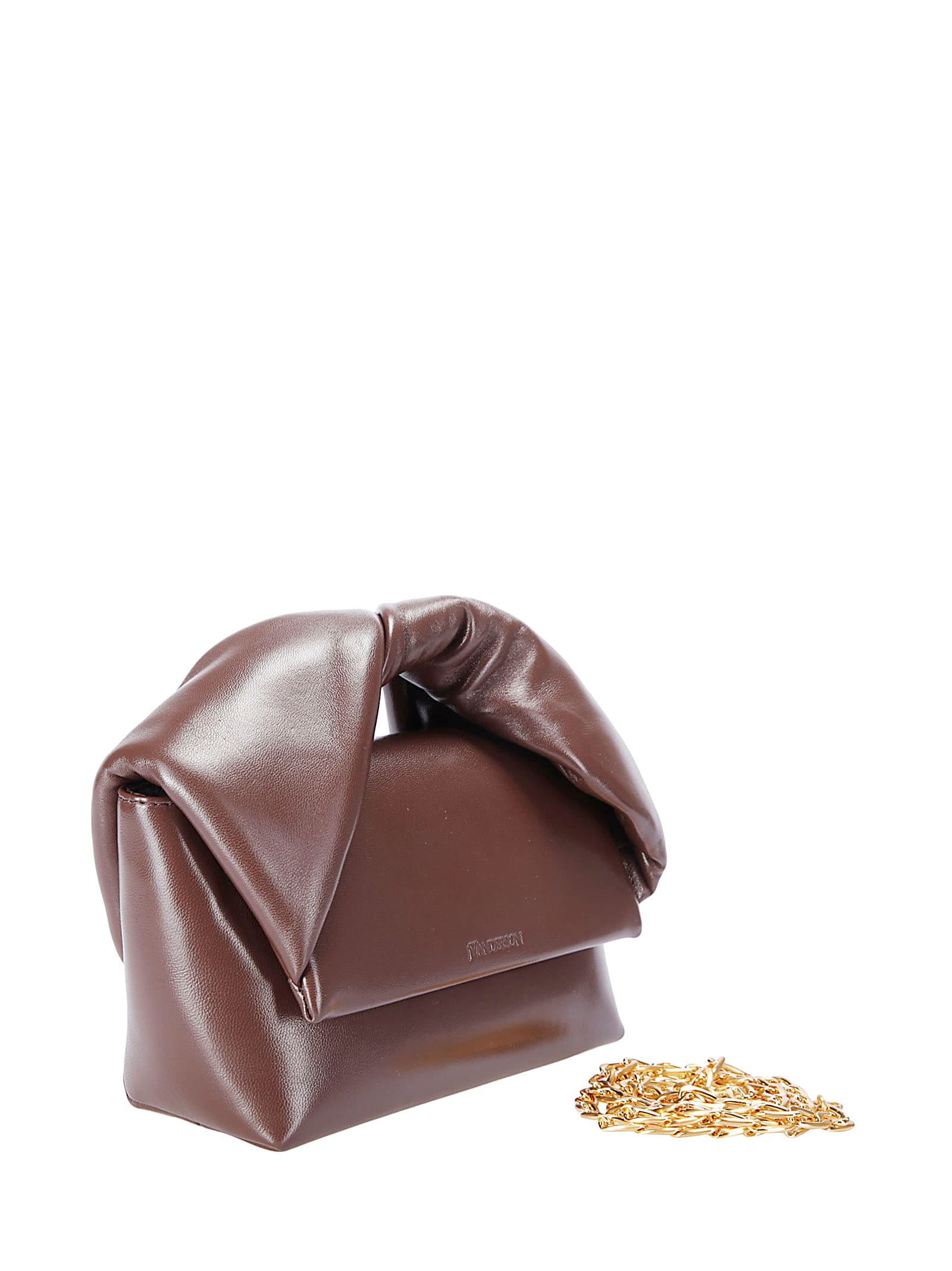 Jw Anderson Chocolate Nappa Leather Medium Twister Handbag In Brown