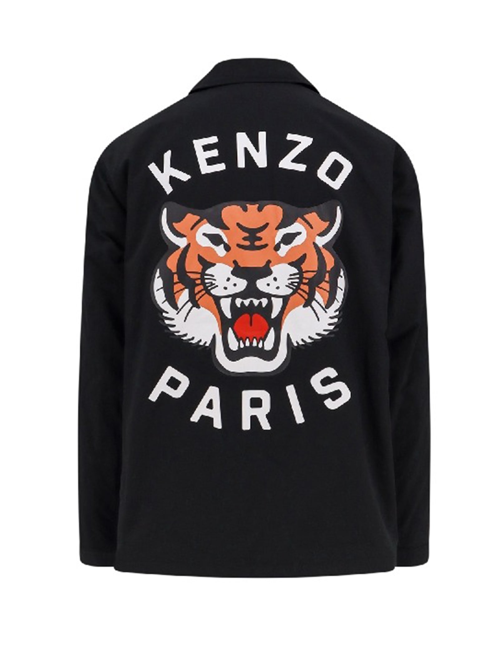 Shop Kenzo Lucky Tiger Quilted Coach Jacket In Black