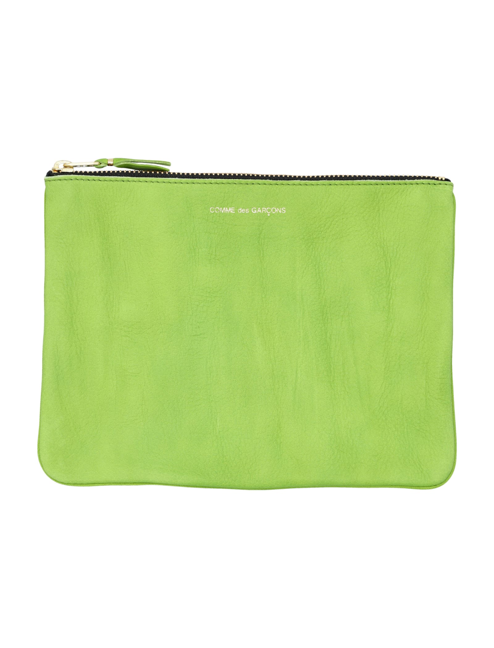 Comme Des Garçons Washed Zip Pouch In Green