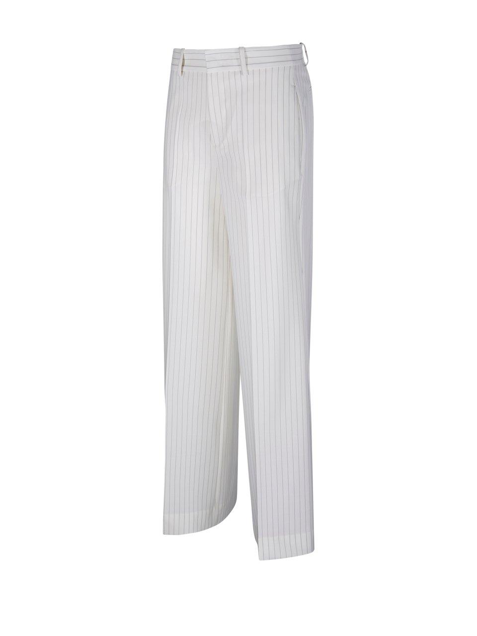 P.a.r.o.s.h Striped Trousers With Belt Loops And Pockets In Burro