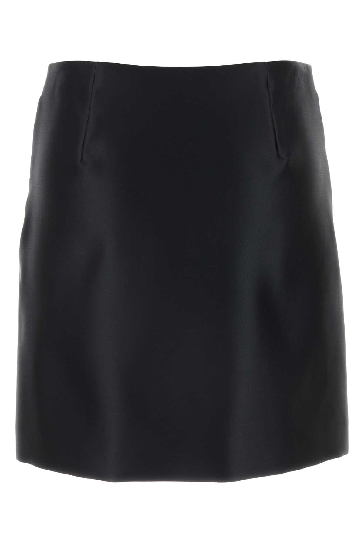 Shop Philosophy Di Lorenzo Serafini Black Satin Mini Skirt In Nero