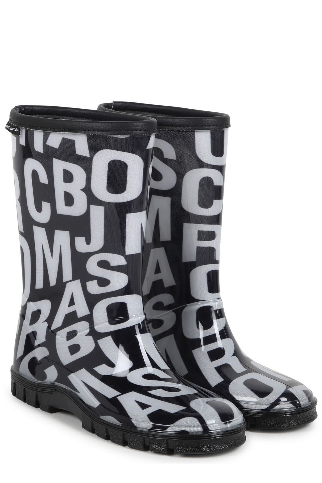 Marc Jacobs Logo Monogrammed Rain Boots In Nero