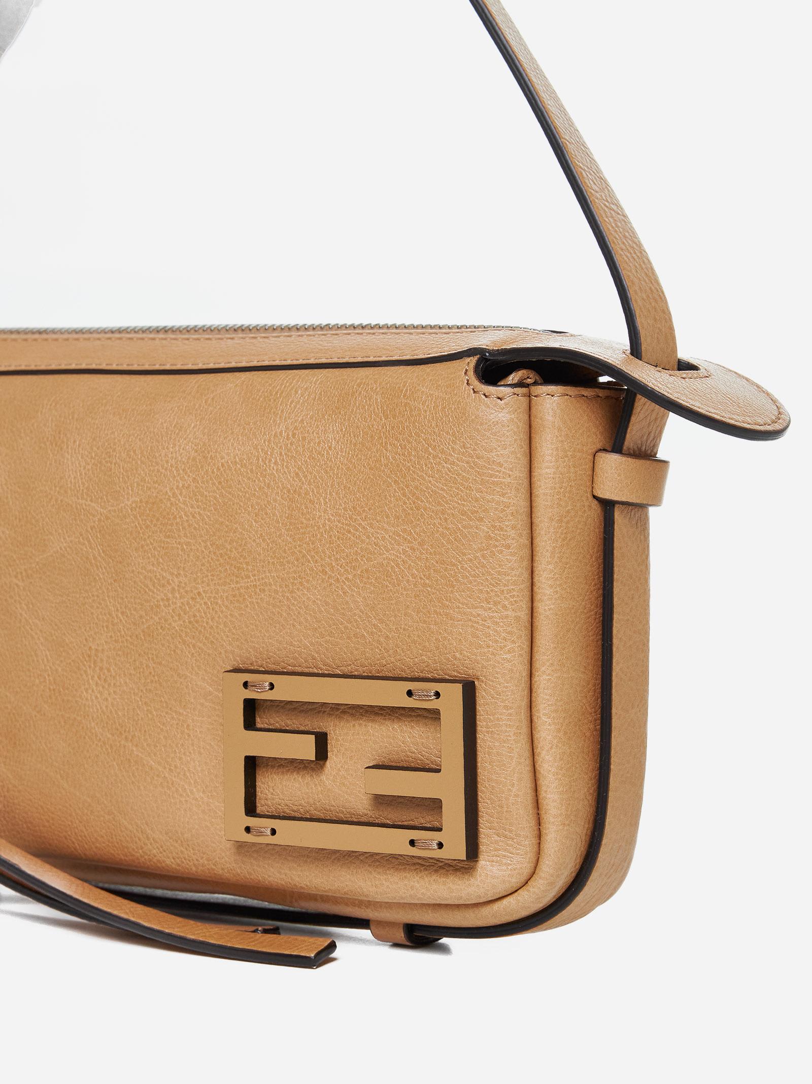 Shop Fendi Simply Mini Leather Bag In Miele Scuro E Puvibr