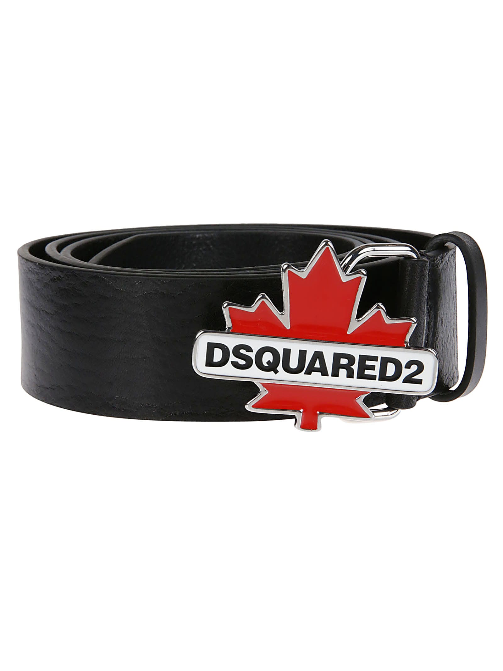 Shop Dsquared2 Canadian Leaf Plaque Belt In Nero