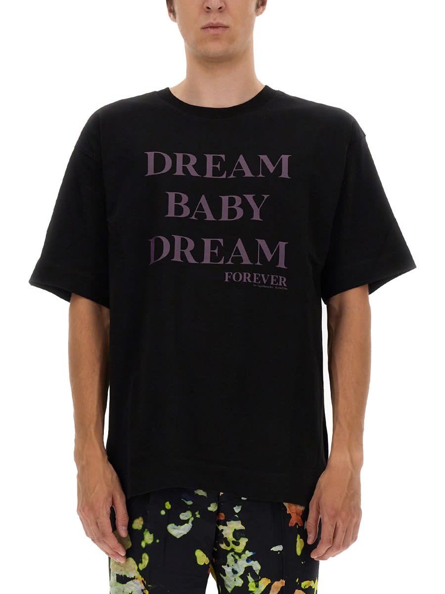 Shop Dries Van Noten Dream Baby Dream Print T-shirt In Black