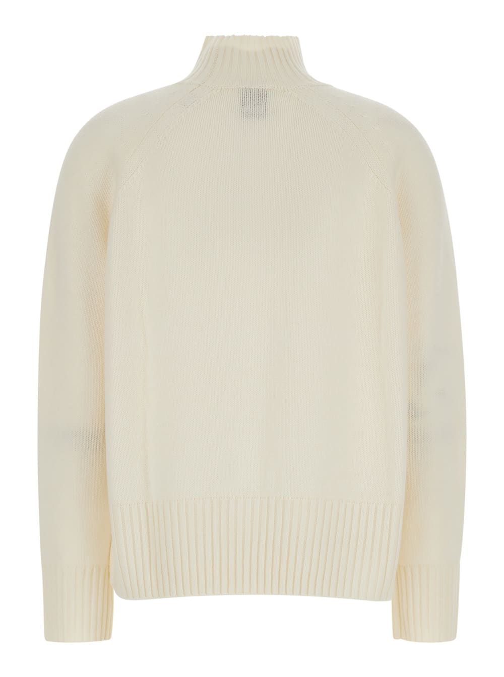 Shop Allude White High Neck Sweater In Wool And Cashmere Woman