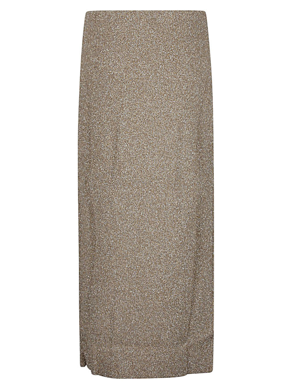 Circus Hotel Viscose Midi Skirt In Gold