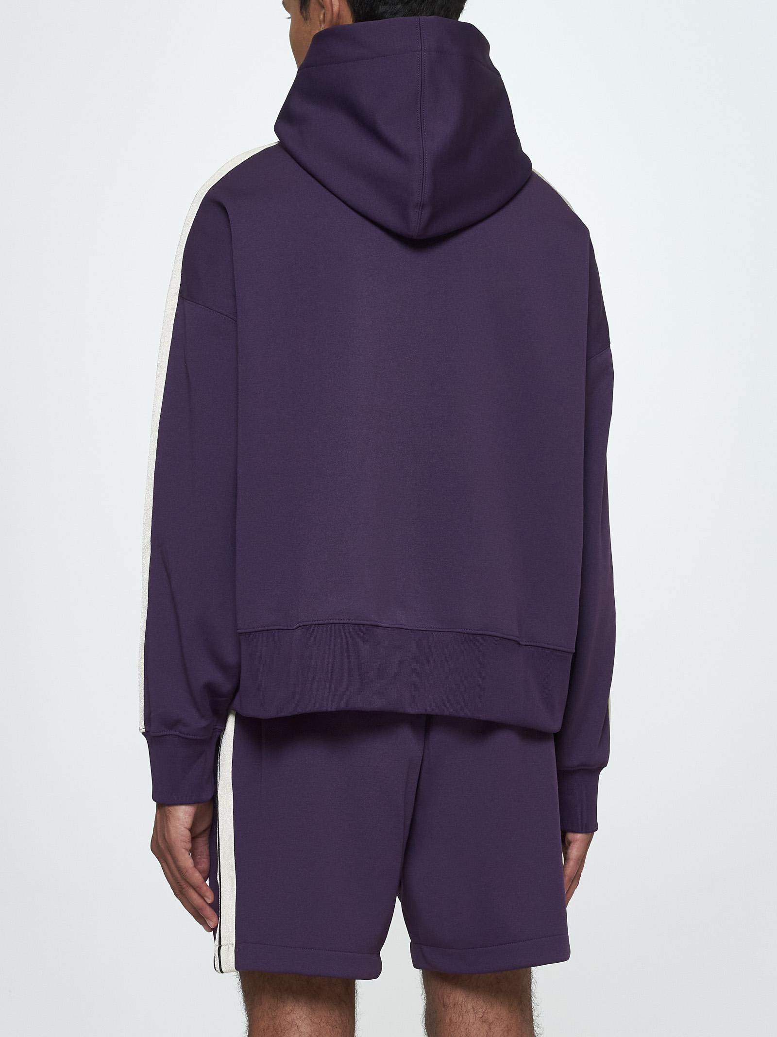 Shop Palm Angels Track Jersey Hoodie In Viola