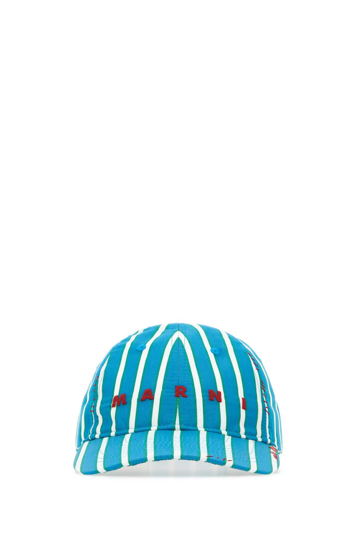 Shop Marni Printed Cotton Baseball Cap In Cobalt