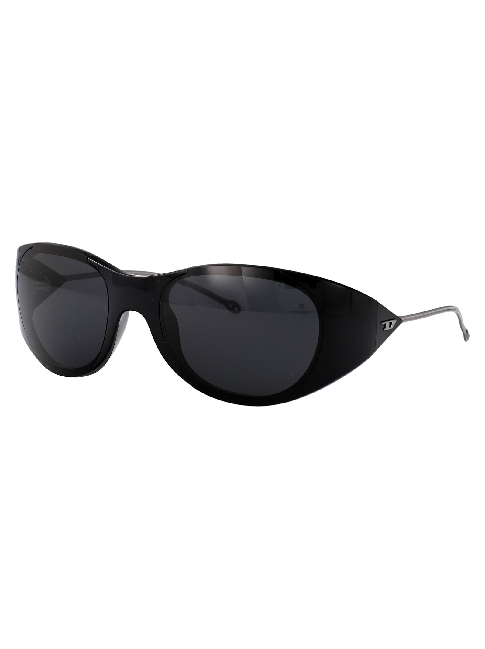 Diesel Nero Lucido Acetate Sunglasses In Black