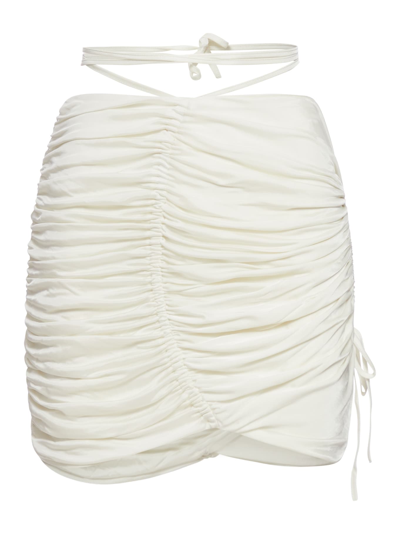 ANDREĀDAMO Draped Jersey Mini Skirt With Cut-out An