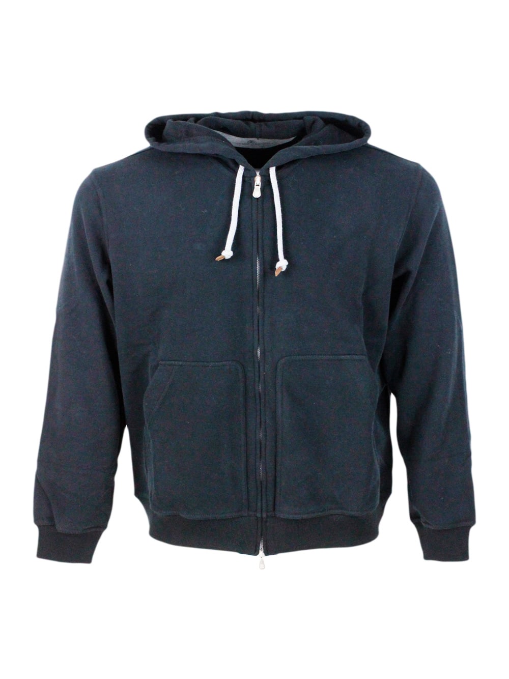 Hooded Sweatshirt With Drawstring And Zip Closure