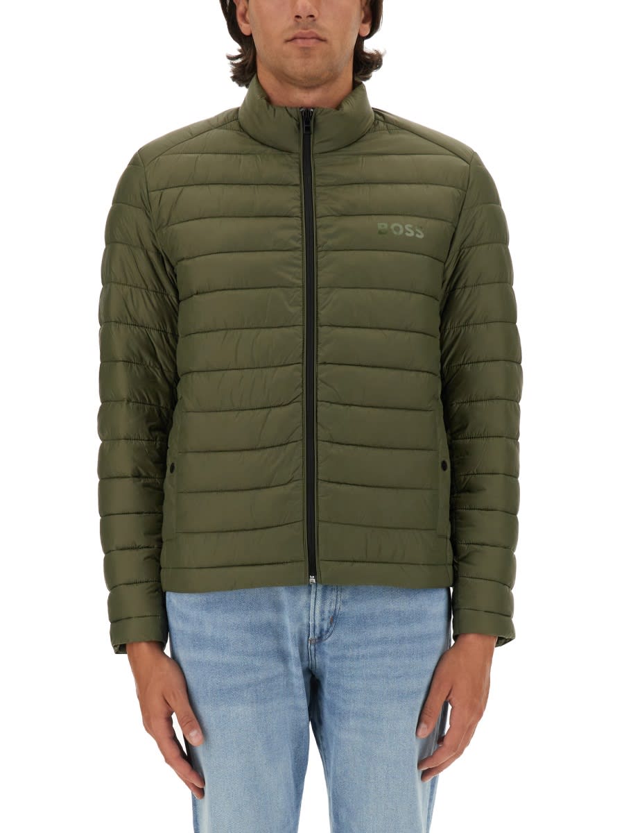 Shop Hugo Boss Jacket With Logo In Green