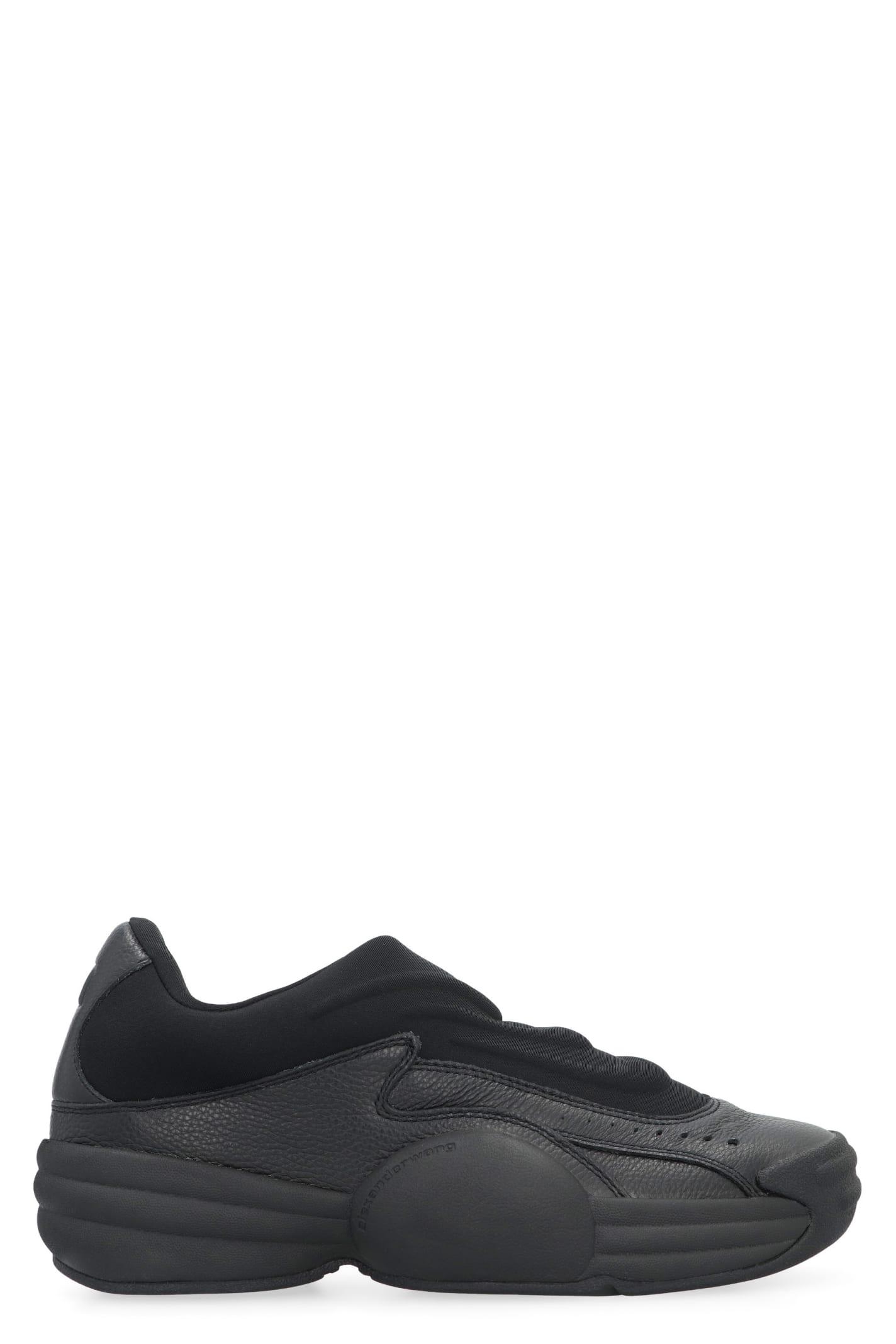 Shop Alexander Wang Leather Slip-on Sneakers In Black