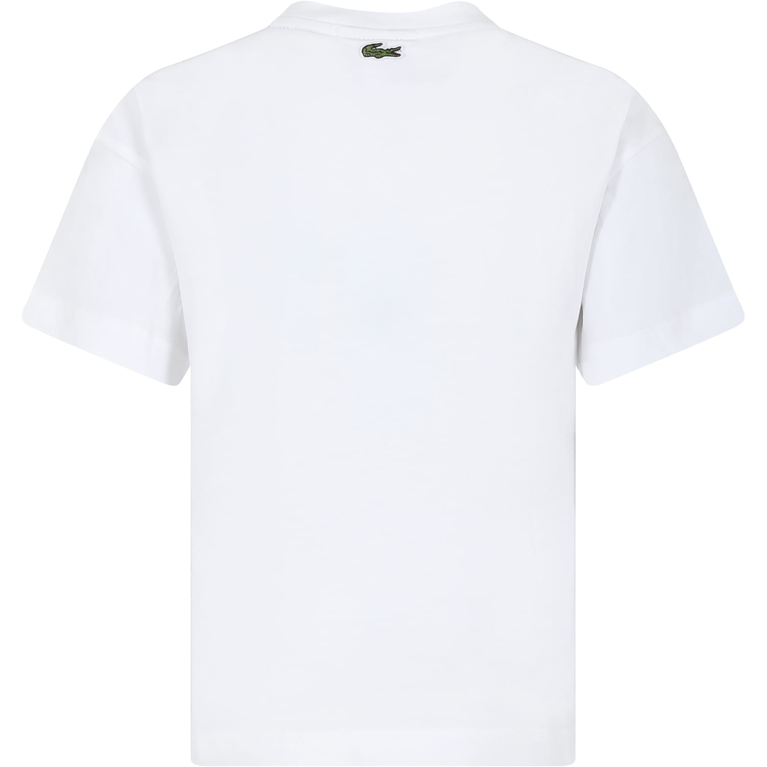 Shop Lacoste White T-shirt For Boy With Crocodile