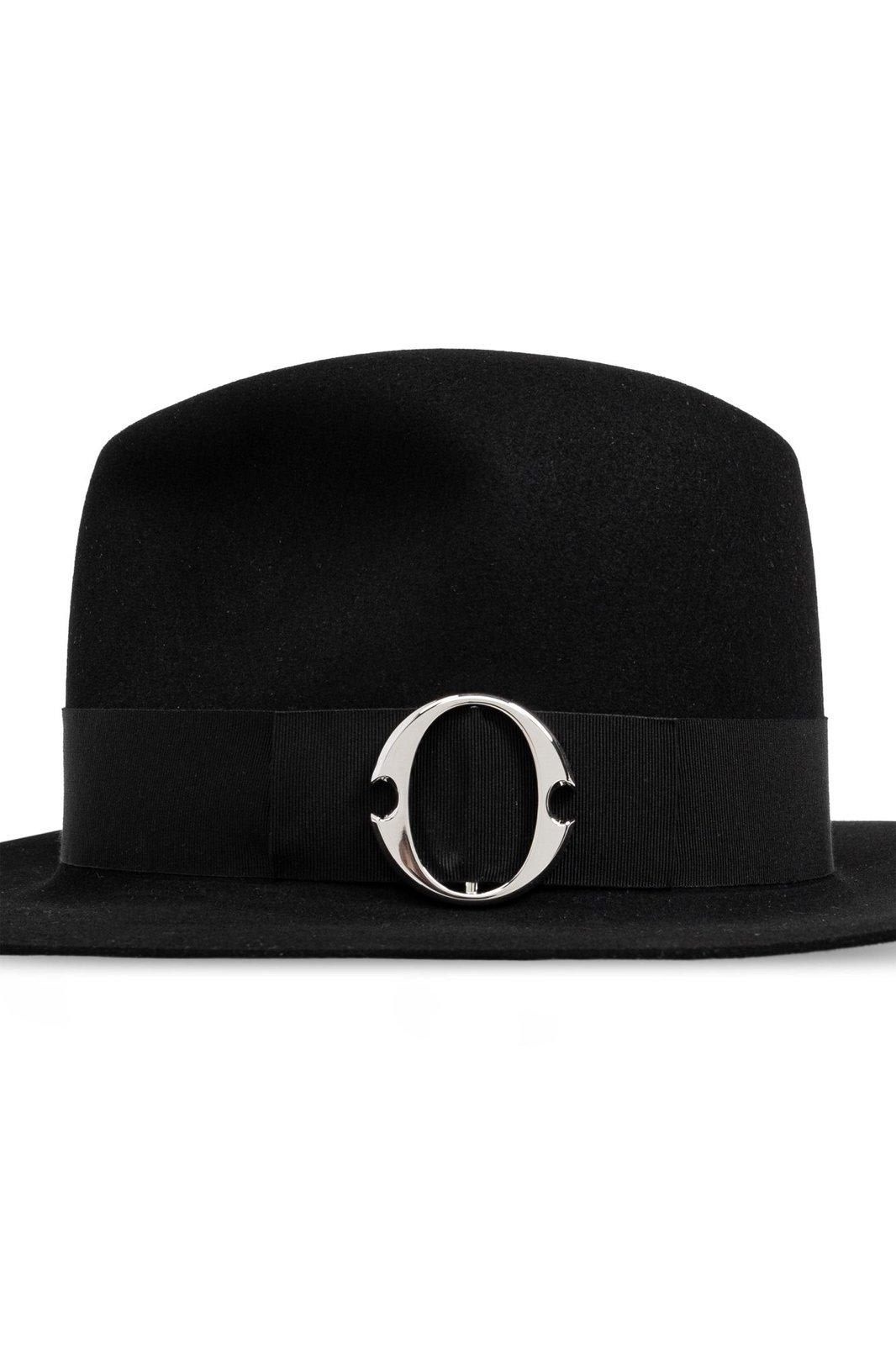 Alexander Mcqueen Arch Buckle Fedora Hat In Nero