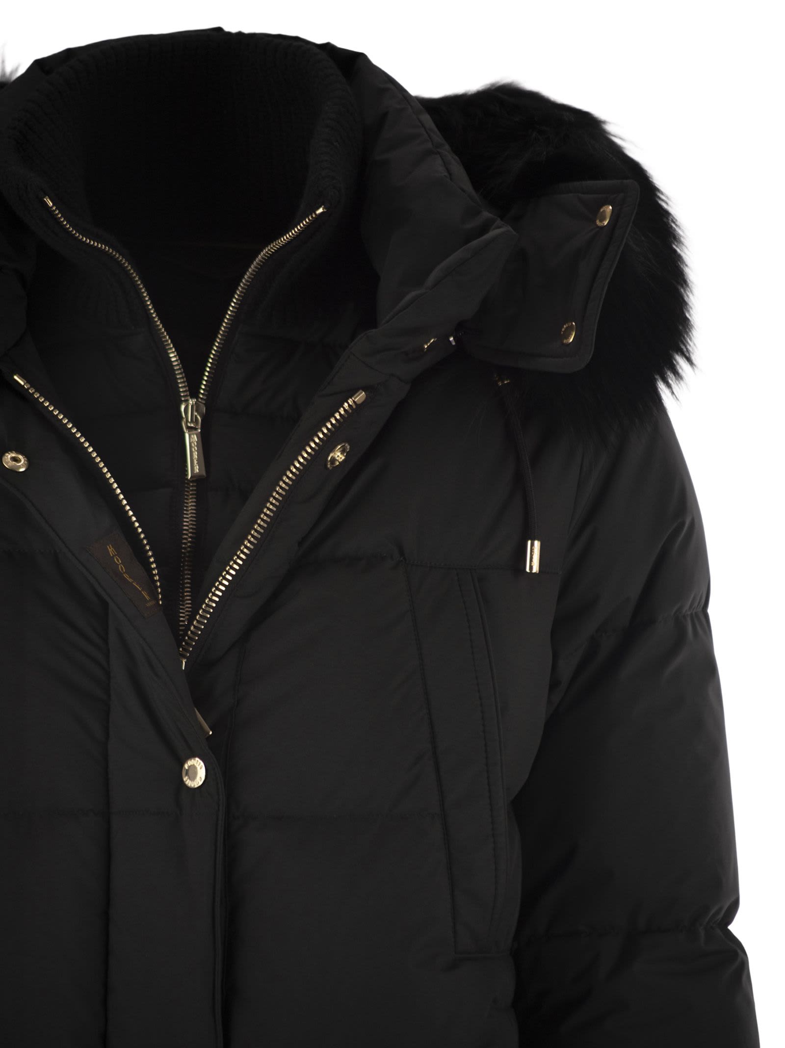 Moorer Talassa-stp - Long Down Jacket With Hood In Black
