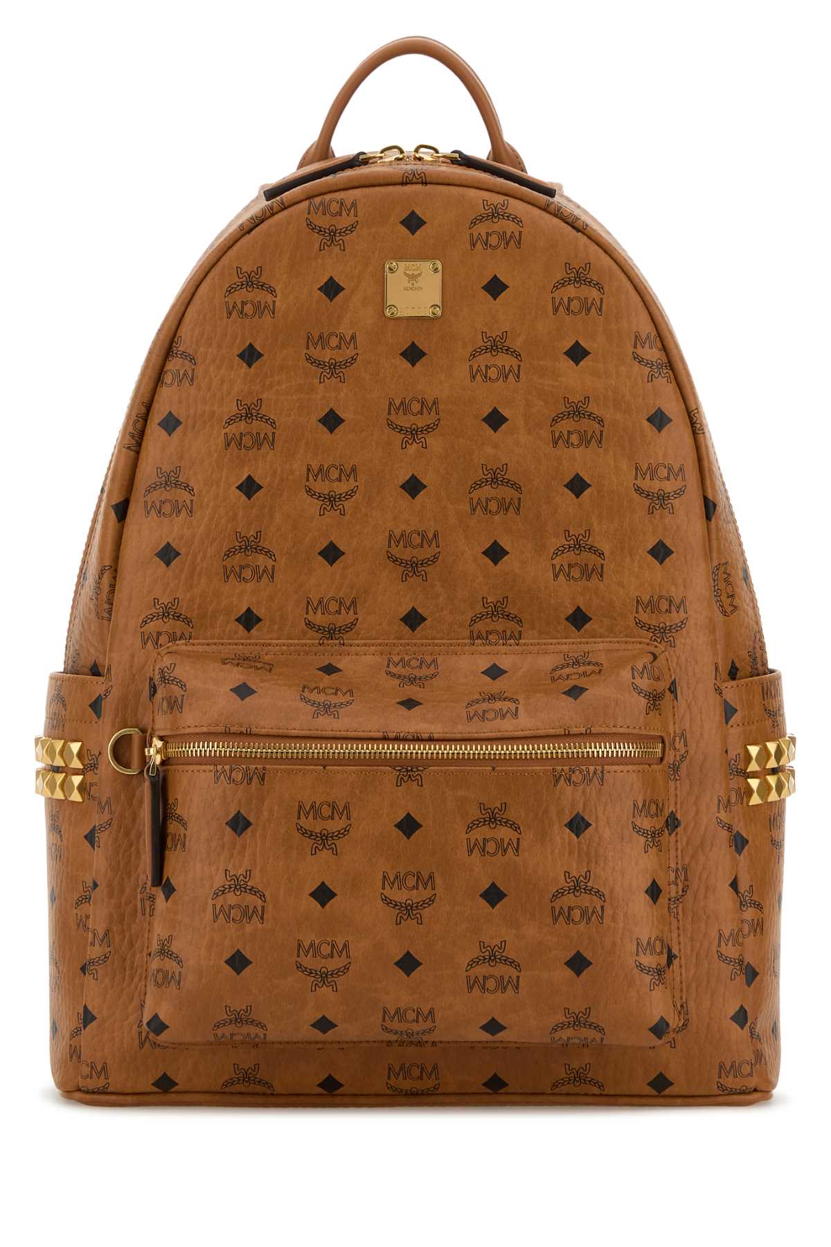 Mcm Printed Canvas Backpack In Brown