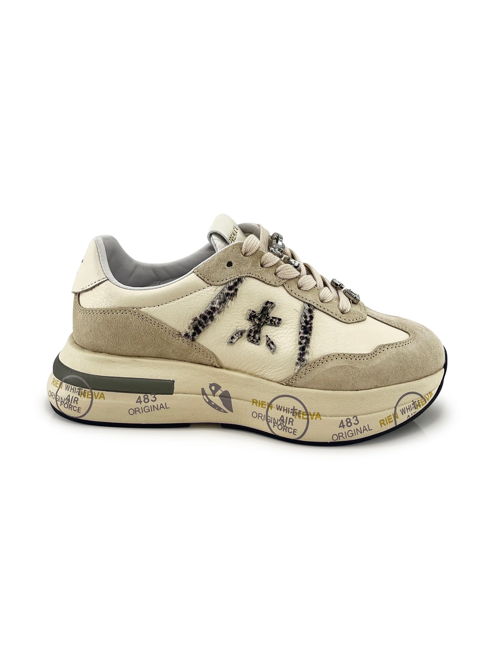 Premiata Cassie Animal-print Sneakers In Neutral