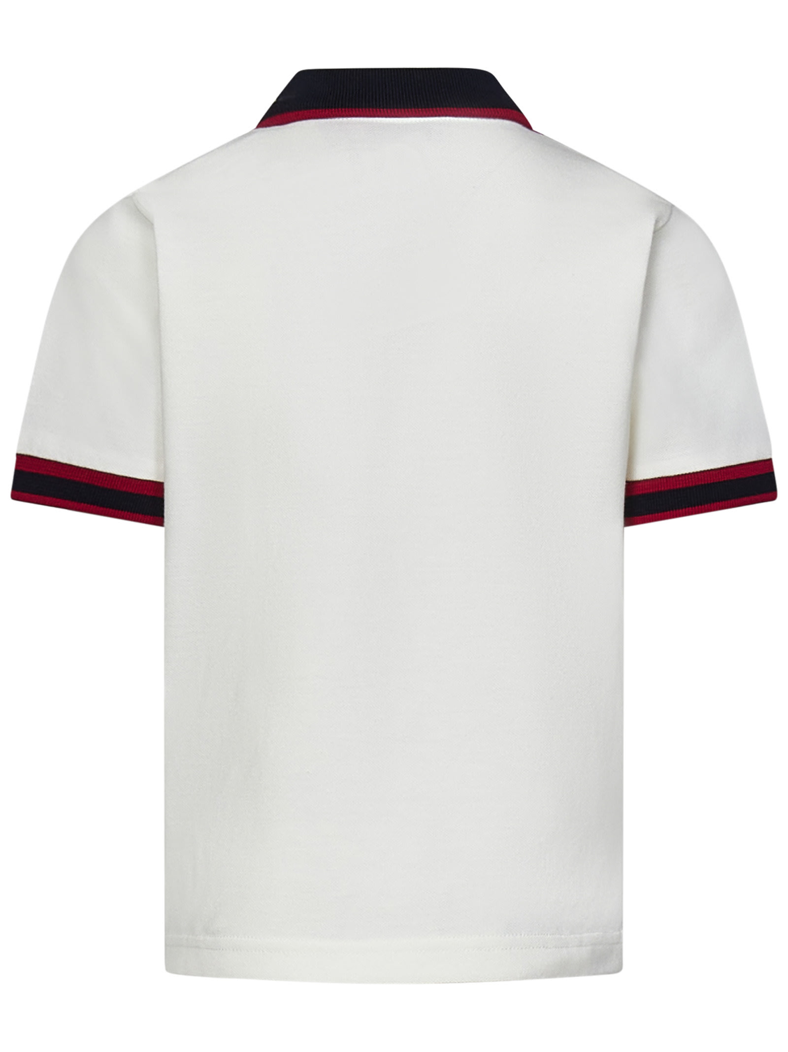 Shop Moncler Enfant Polo Shirt In White