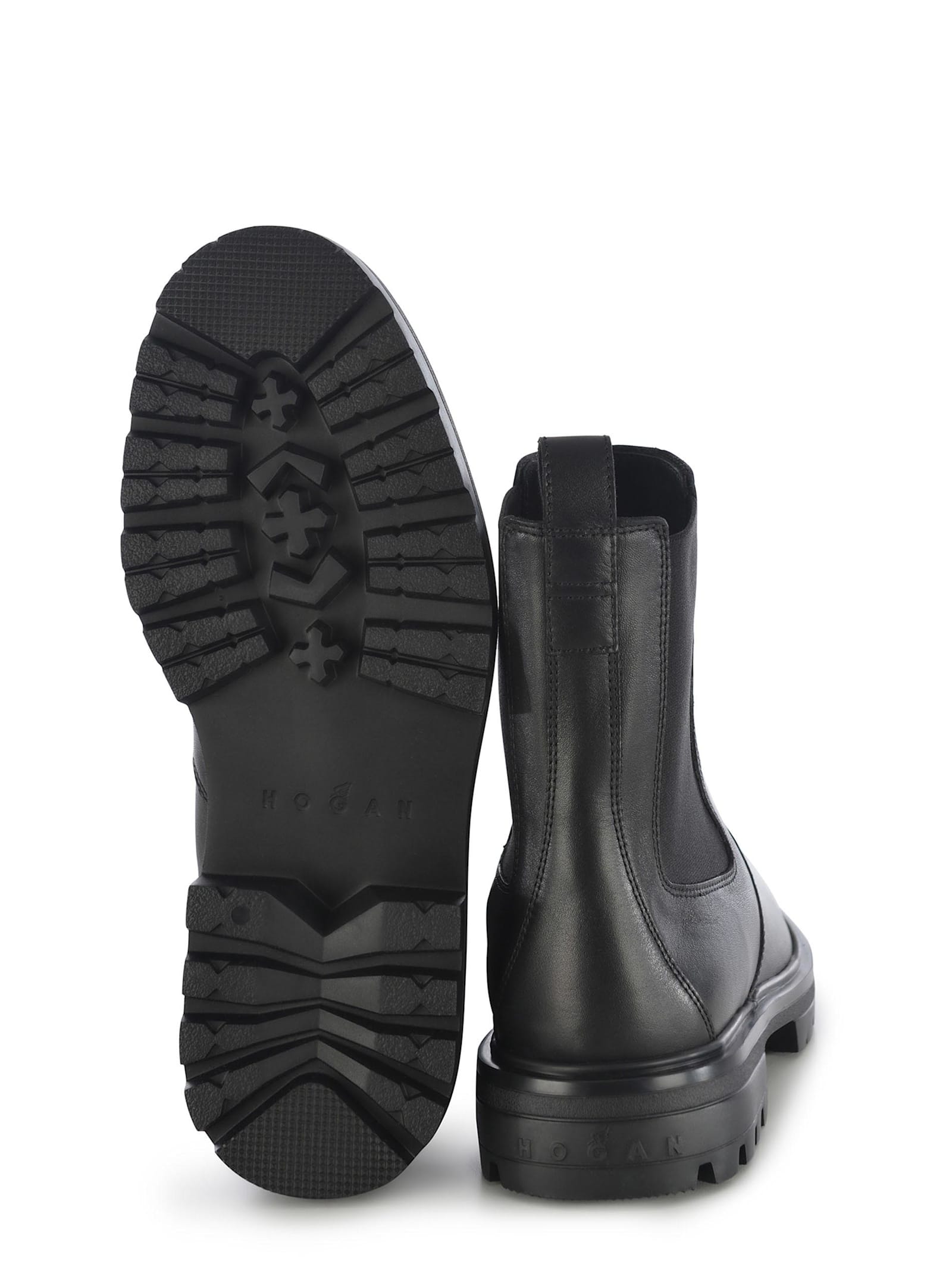 Shop Hogan Chelsea Shoes  H673 Made Of Leather In Black