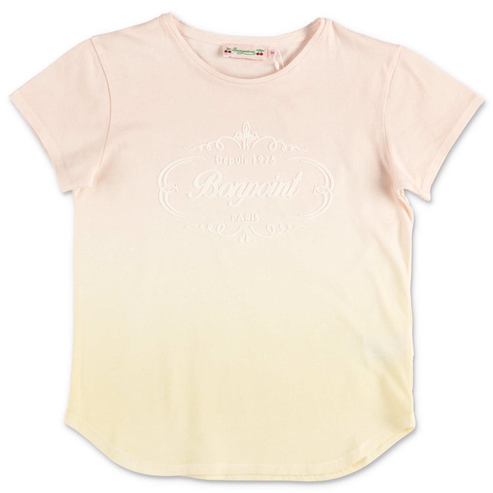 Bonpoint T-shirt Rosa E Gialla In Jersey Di Cotone