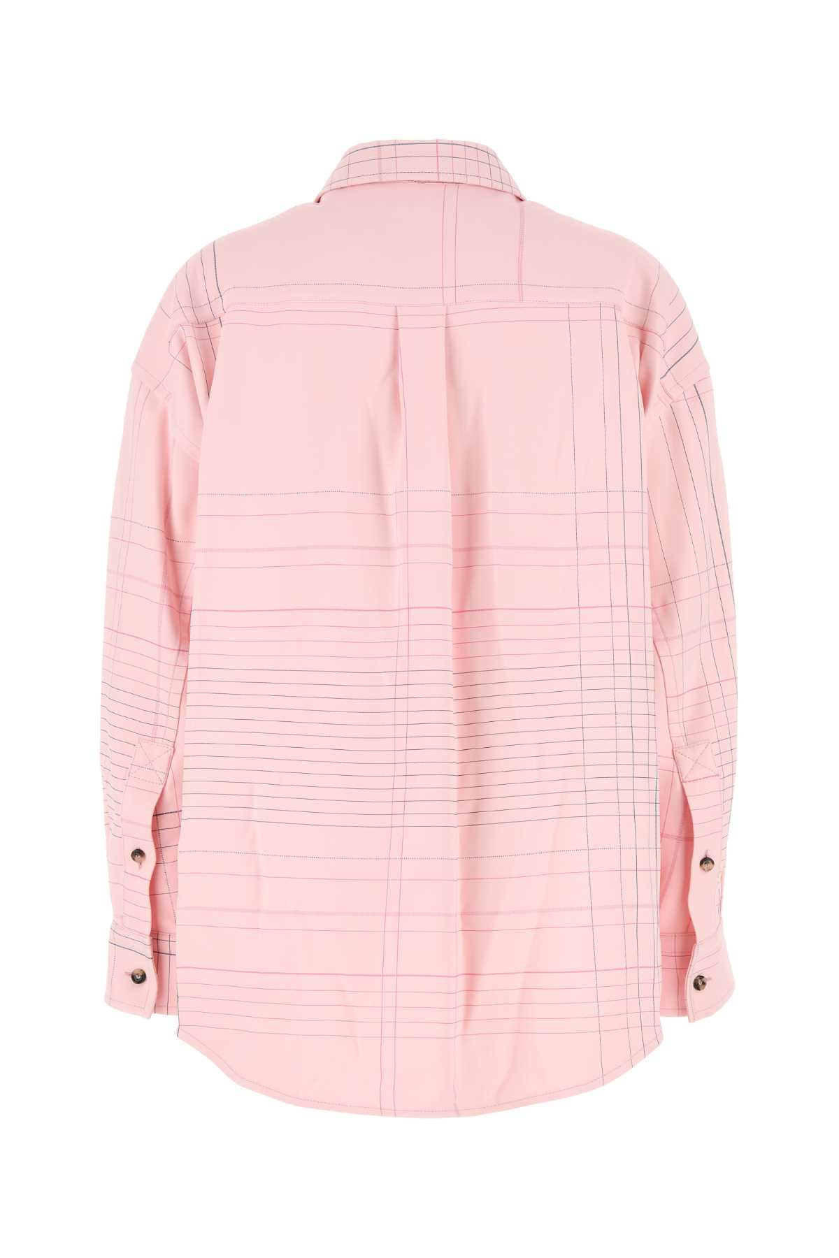 Shop Bottega Veneta Pink Stretch Viscose Blend Shirt In Pinkblue