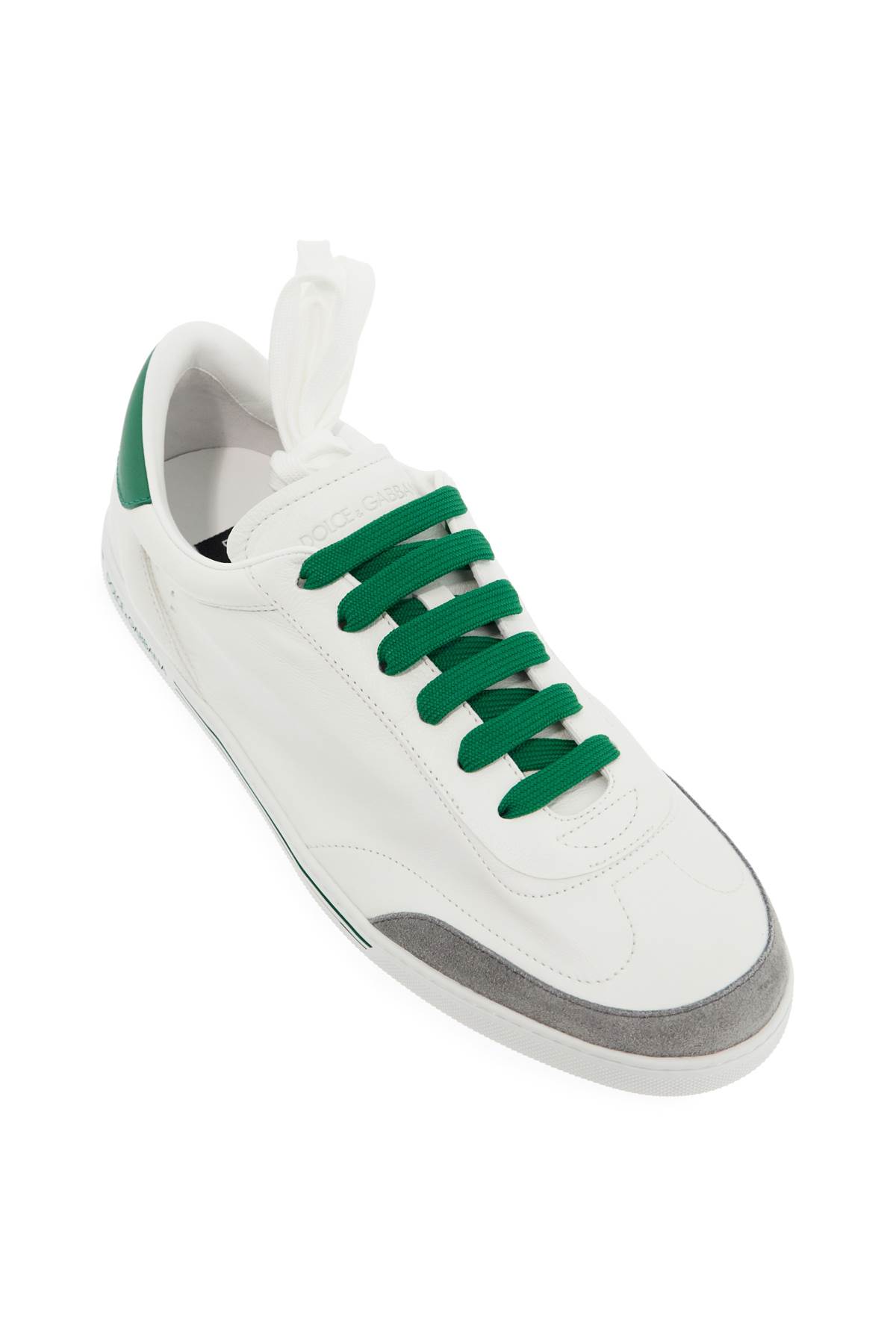 Shop Dolce & Gabbana Leather Saint Tropez Sneakers In In Multicolor (white)