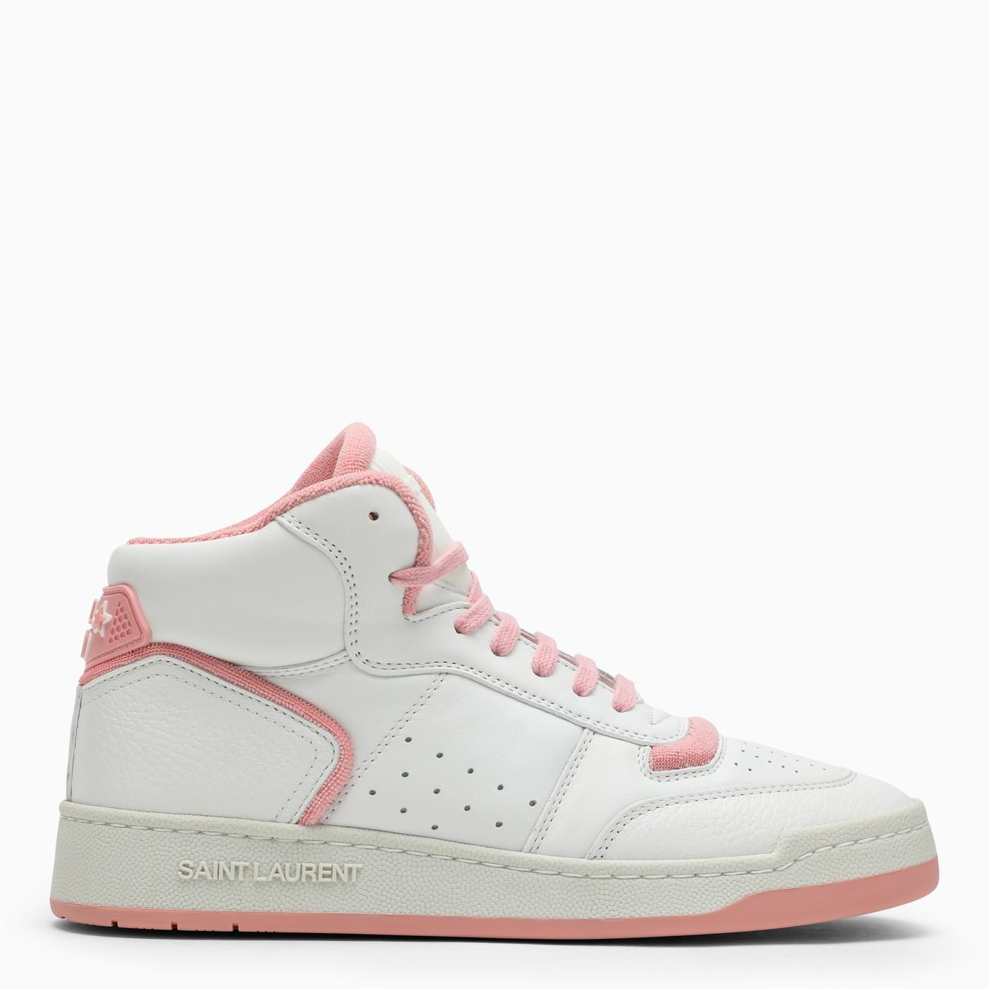 Sl/80 White/pink Leather Sneakers