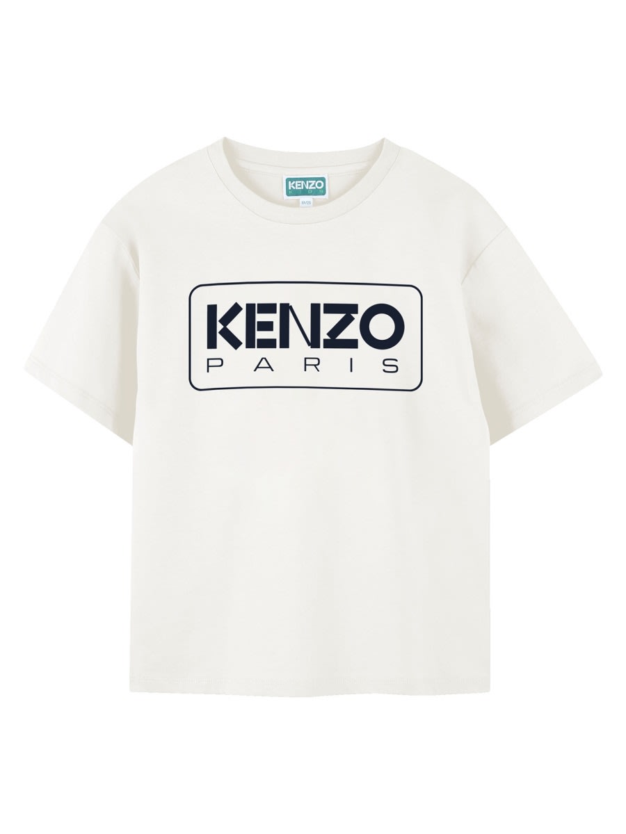 Kenzo Kids Logo Print T-shirt In White