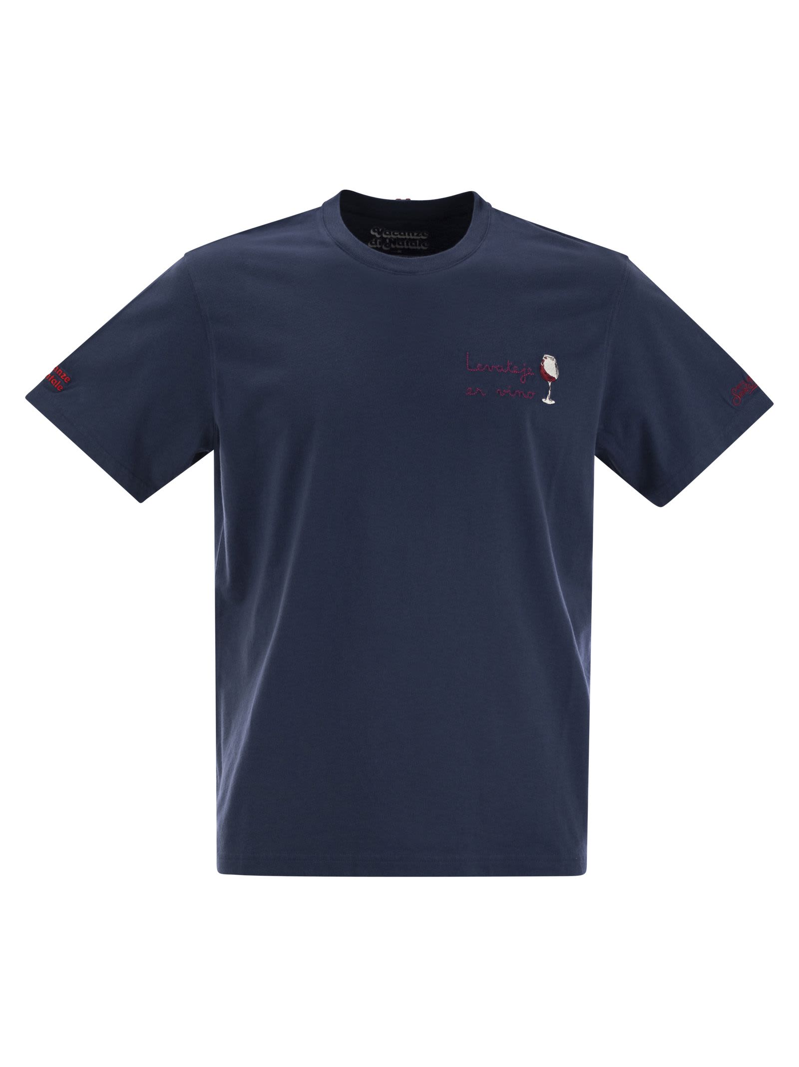 Shop Mc2 Saint Barth Printed T-shirt In Navy