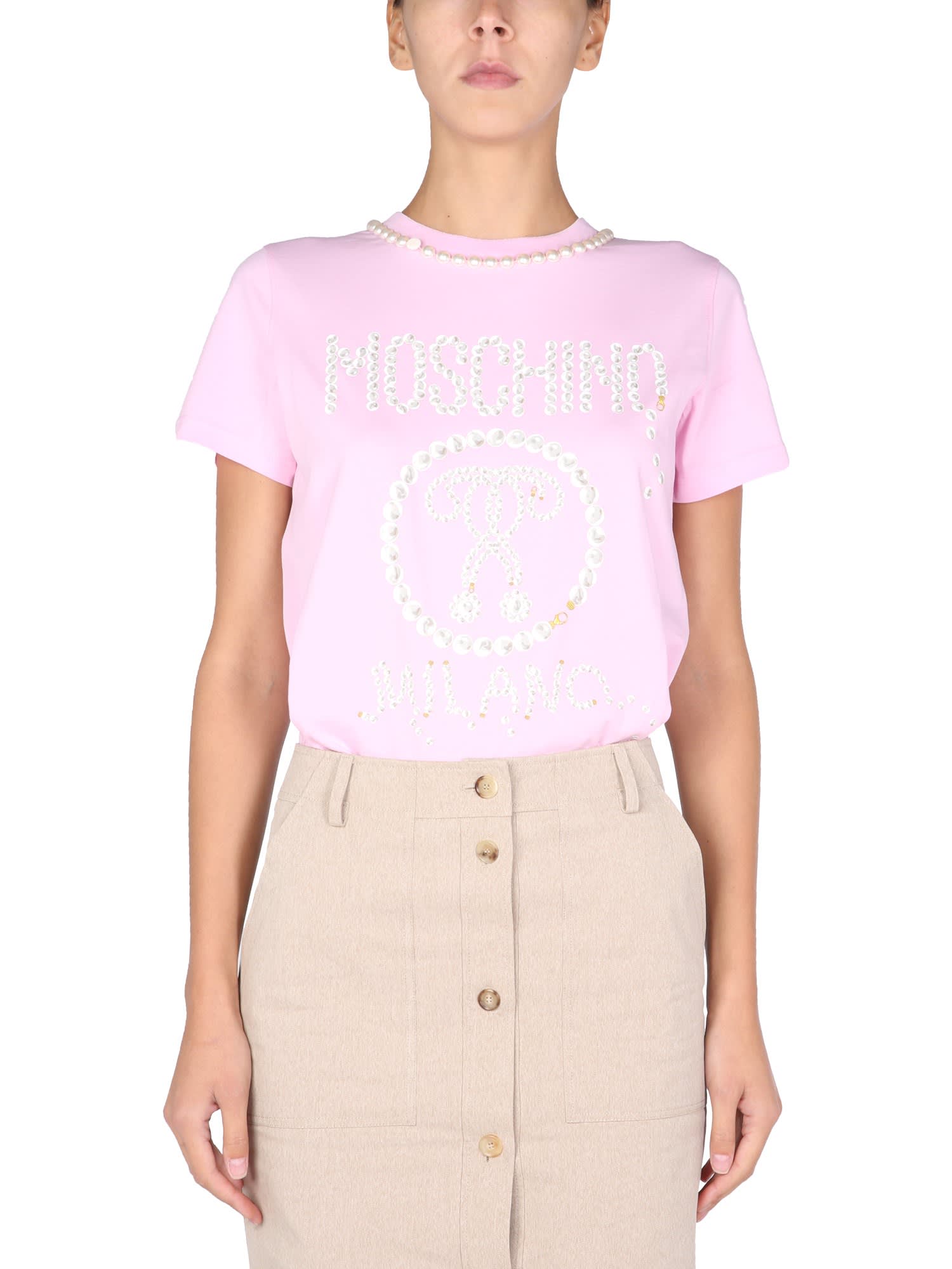 Moschino Pearls Double Question Mark T-shirt